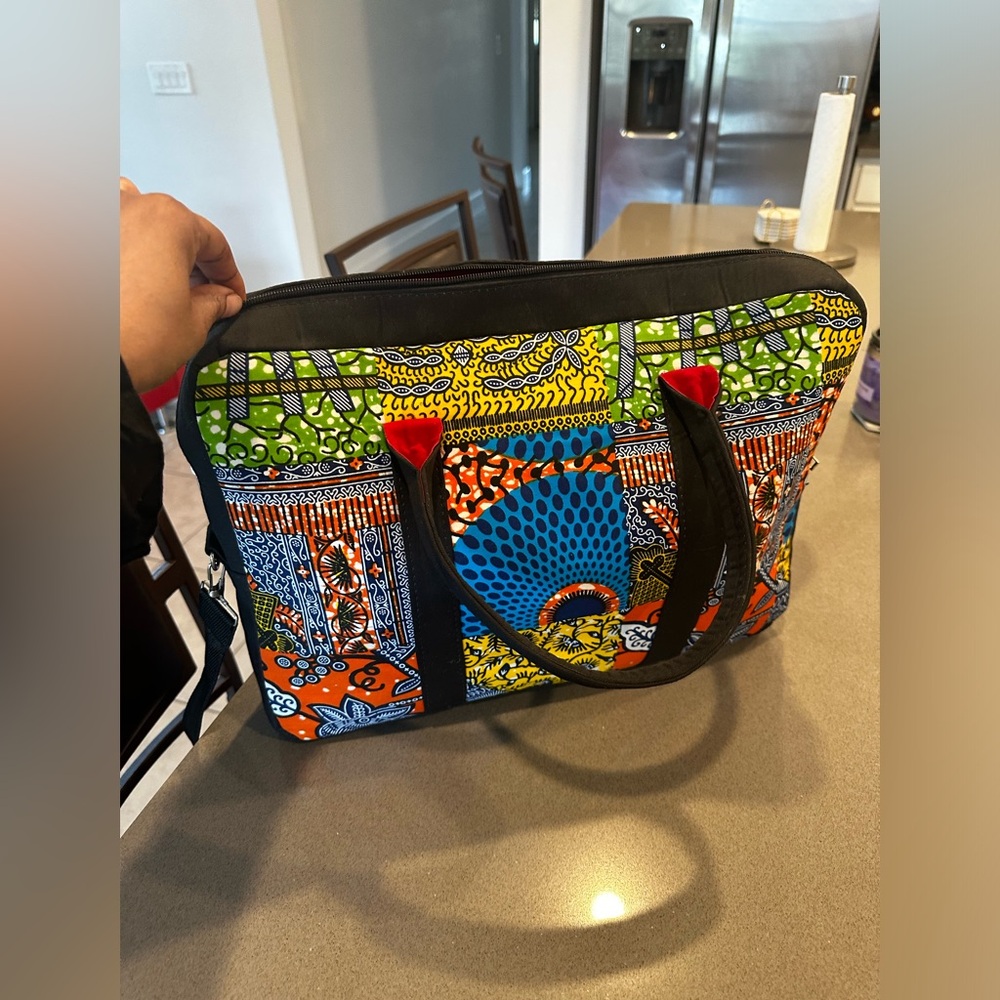 Unisex African print laptop bag